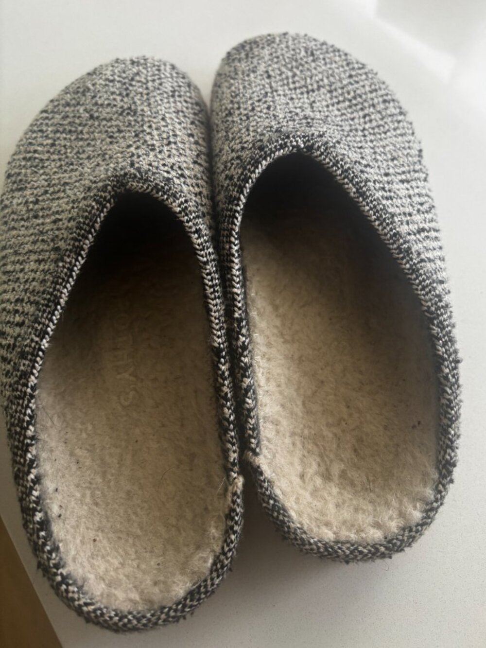 Rothy's Gray Knit Slip-On Mules